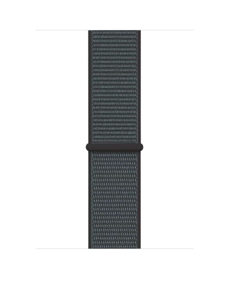 Storm grey woven nylon Sport Loop Apple Watch band with hook-and-loop fastener