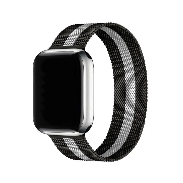 Stripe Black And White Milanese Loop For Apple Watch Apple Watch