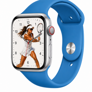 Model wearing Surf Blue Sport Band for Apple Watch Apple Watch band