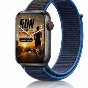 Model wearing Surf Blue Sport Loop For Apple Watch Apple Watch band