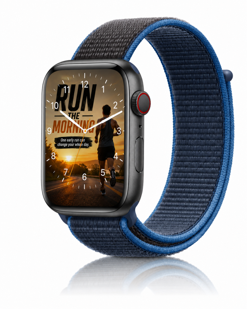 Model wearing Surf Blue Sport Loop For Apple Watch Apple Watch band