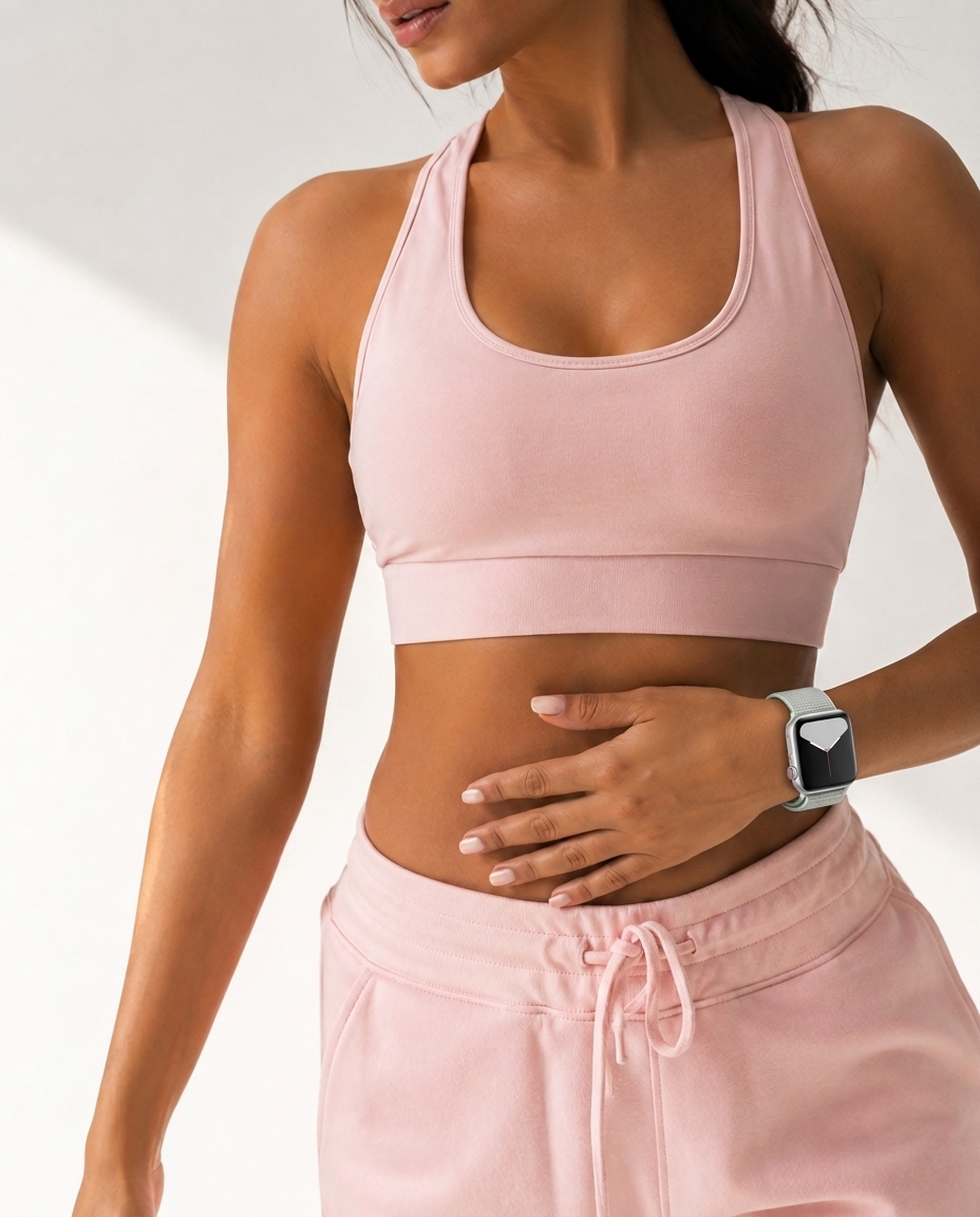Model wearing Teal Tint Sport Loop For Apple Watch Apple Watch band