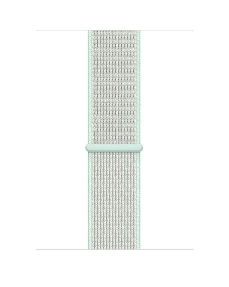 Teal tint and white woven nylon Sport Loop band for Apple Watch