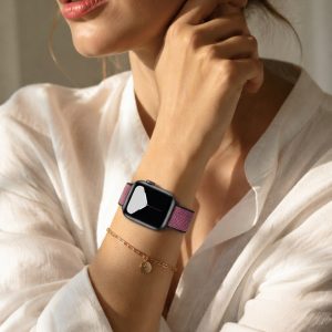Model wearing True Berry Sport Loop For Apple Watch Apple Watch band