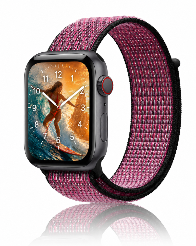 Model wearing True Berry Sport Loop For Apple Watch Apple Watch band
