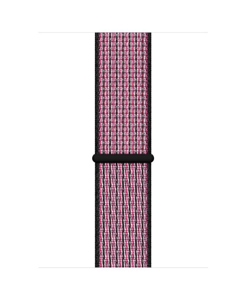 Pink and black woven nylon Sport Loop band for Apple Watch