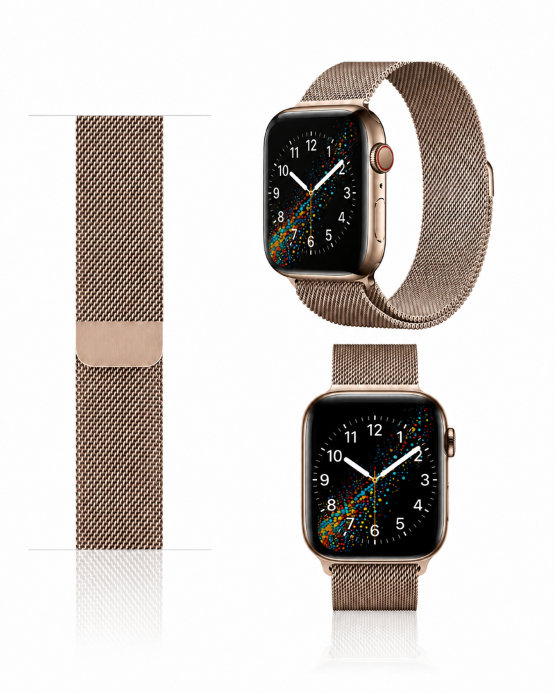 Model wearing Vintage Gold Milanese Loop for Apple Watch Apple Watch band