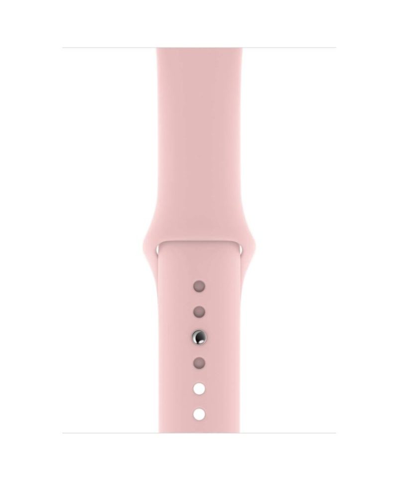 Vintage Rose pink silicone Apple Watch sport band with adjustable holes