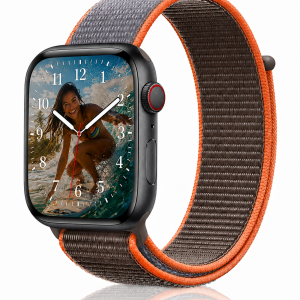 Model wearing Vitamin C Sport Loop For Apple Watch Apple Watch band
