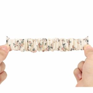 Alternative view of White Floral Scrunchie Loop Band for Apple Watch