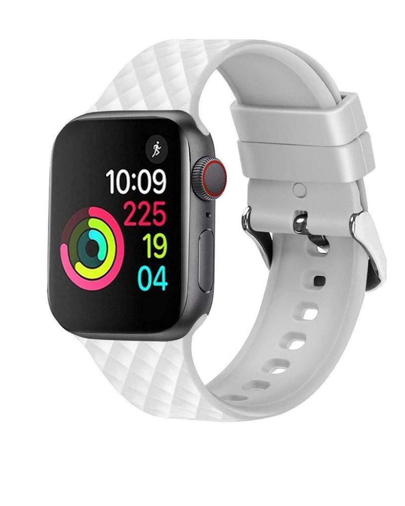 White Messina Silicone Band for Apple Watch