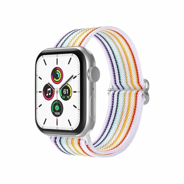 White Rainbow Pride Elastic Loop Band for Apple Watch