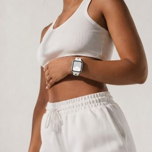 Model wearing White Slim Silicone Band for Apple Watch Apple Watch band