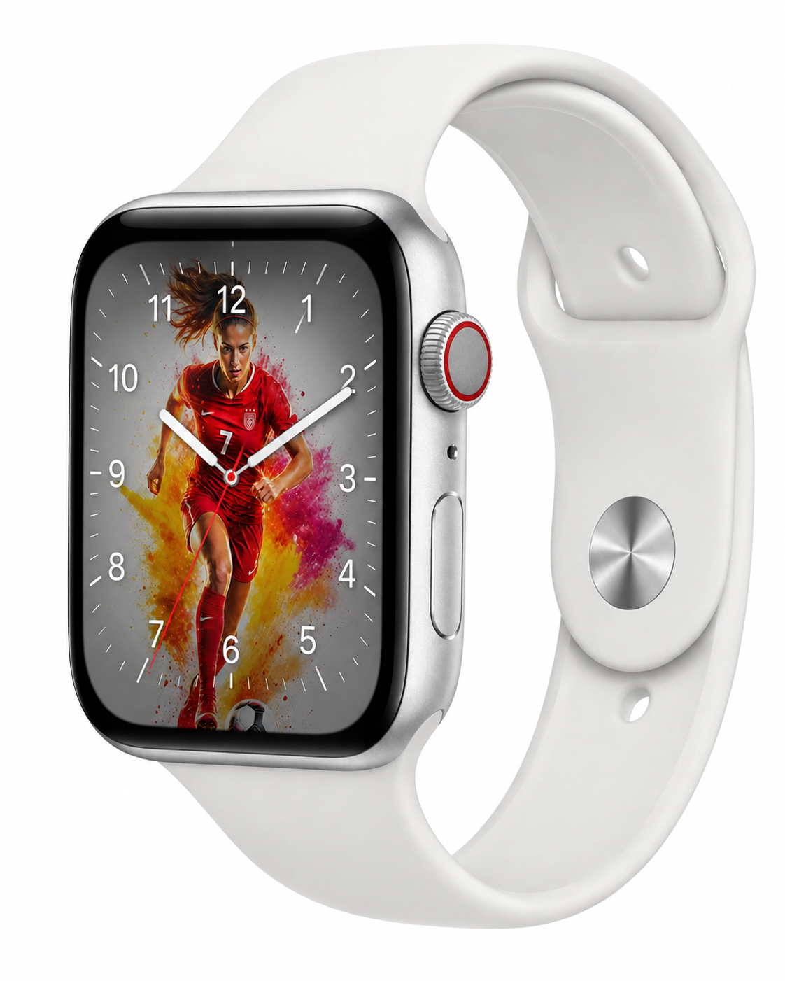 Model wearing White Sport Band for Apple Watch Apple Watch band
