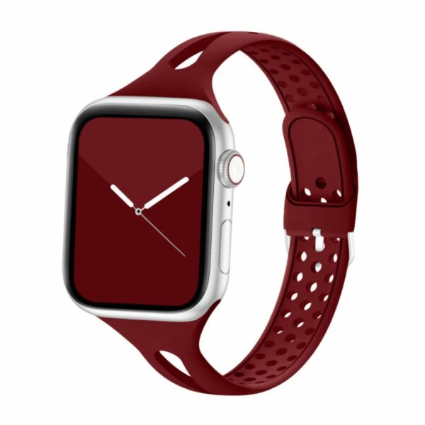 Wine Red Slim Silicone Band for Apple Watch