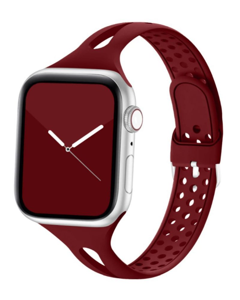 Wine Red Slim Silicone Band for Apple Watch
