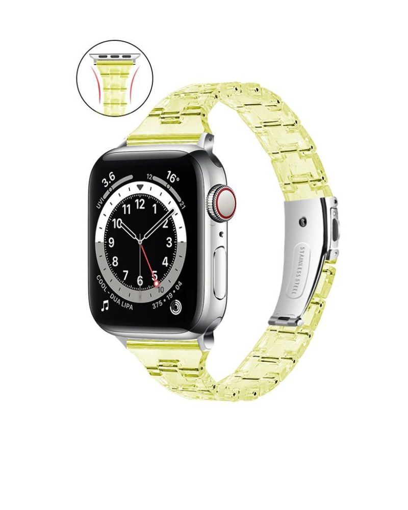 Yellow Slim Transparent Resin Band for Apple Watch