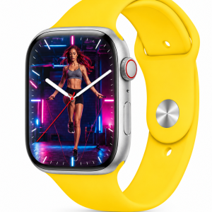 Model wearing Yellow Sport Band for Apple Watch Apple Watch band