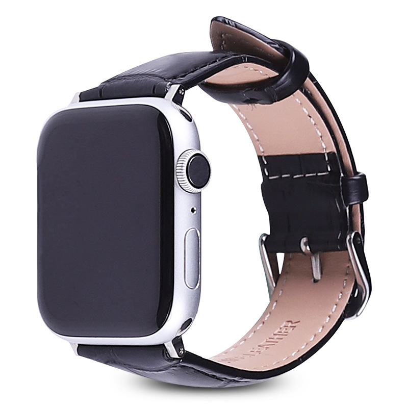Alexander Leather Strap for Apple Watch - Black Apple Watch Band, Fits 38-49mm