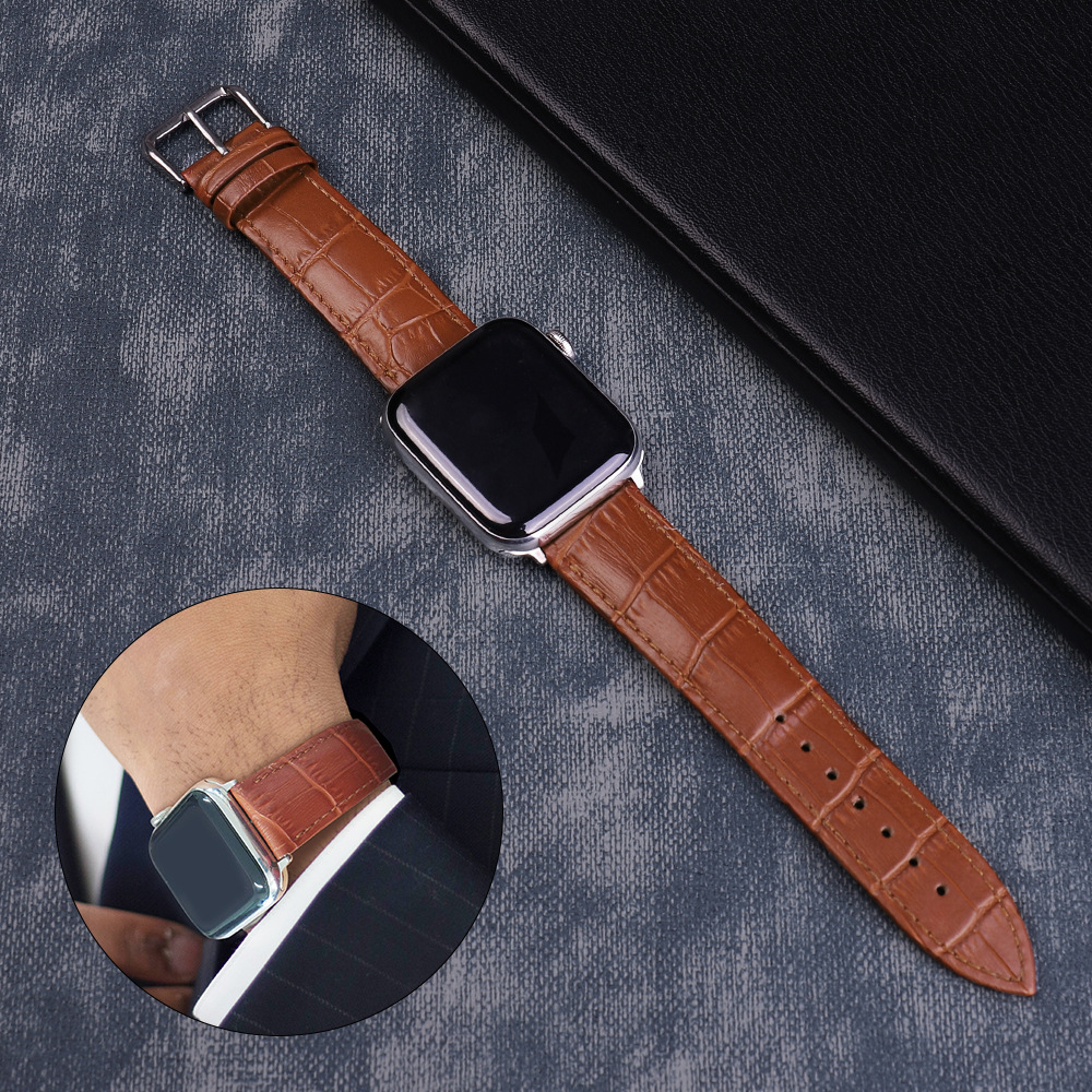 Alexander Leather Strap for Apple Watch - Dark Brown Apple Watch Band - Image 2