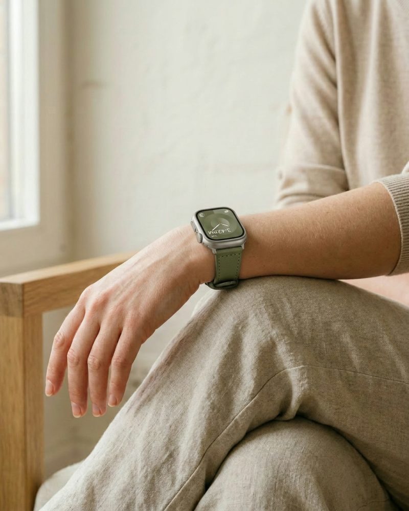 Alternative view of Ally Leather Band for Apple Watch - Avocado