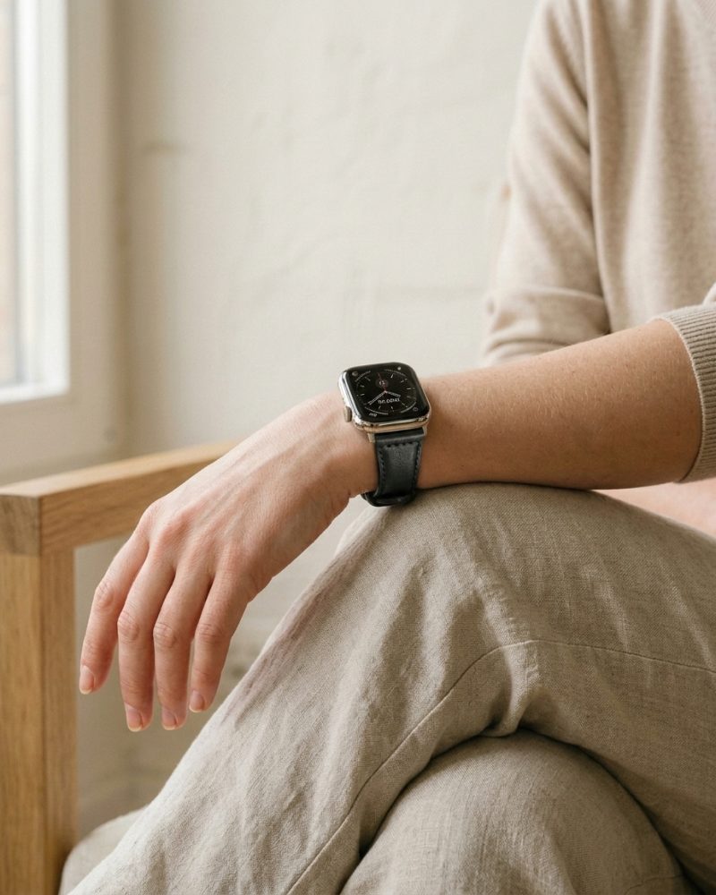 Alternative view of Ally Leather Band for Apple Watch - Black