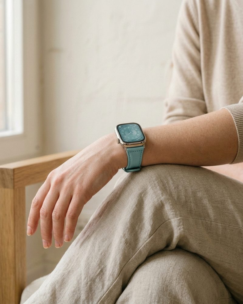 Ally Leather Band for Apple Watch - Green Bamboo - Image 3