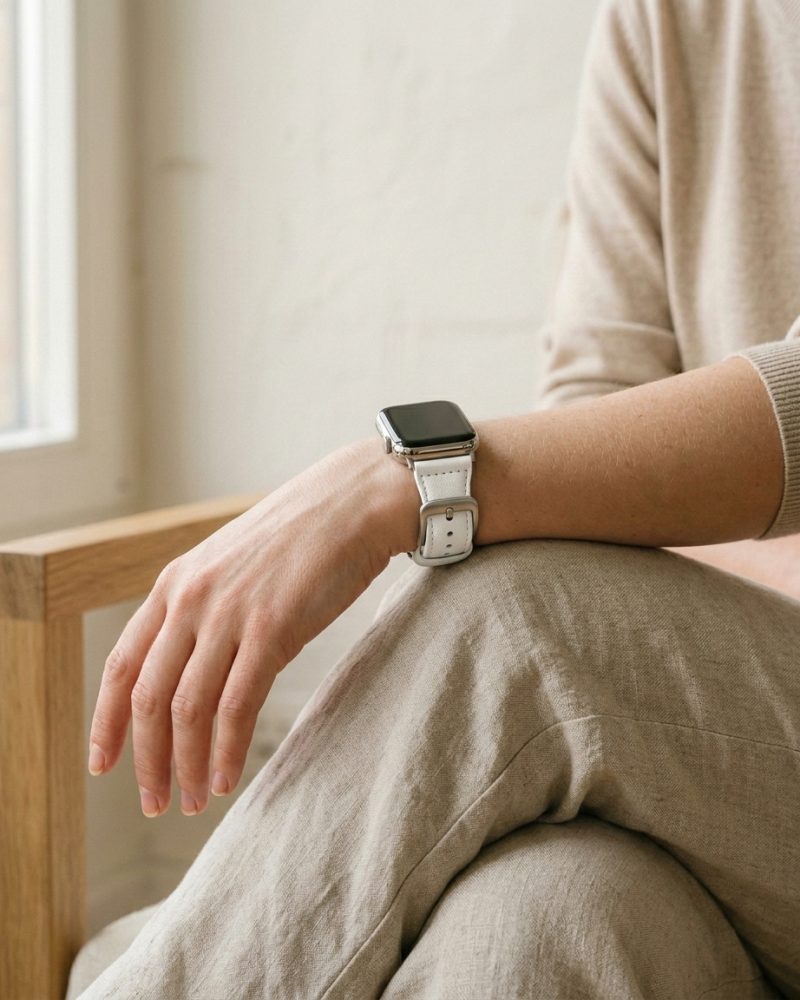 Alternative view of Ally Leather Band for Apple Watch - White