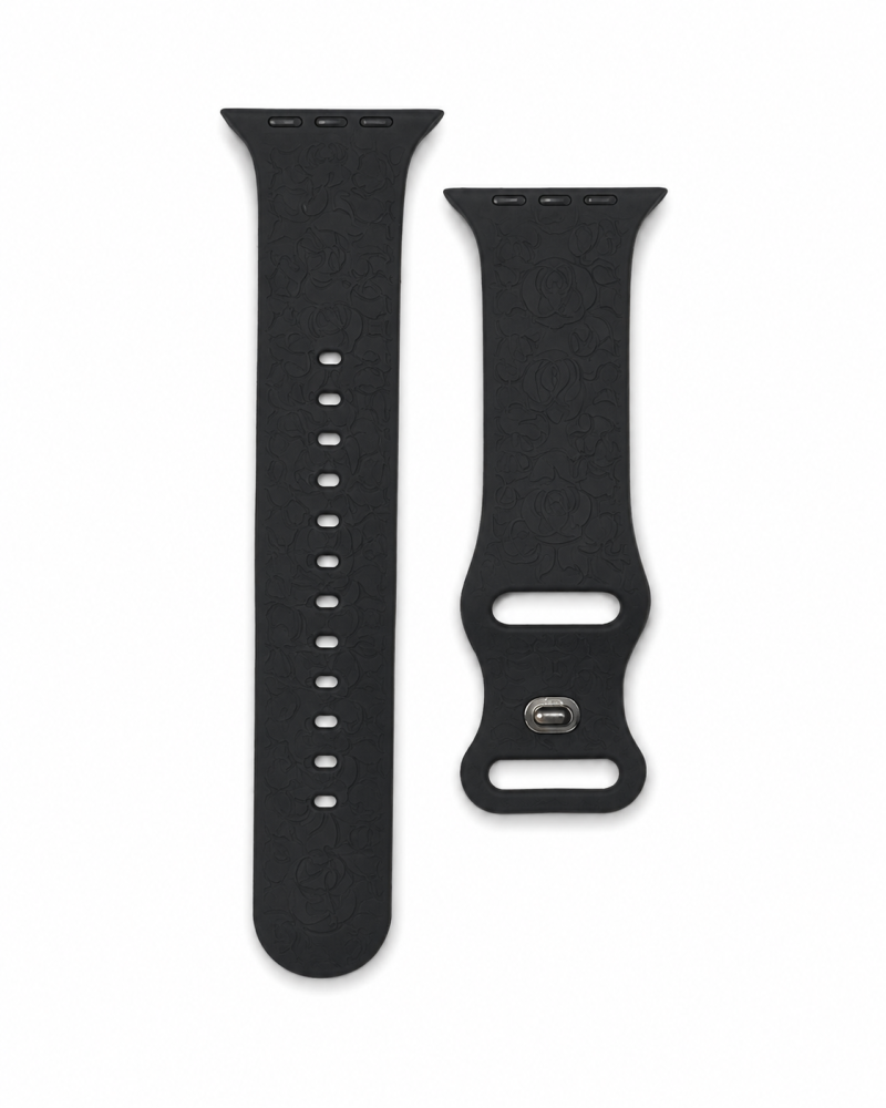 Model wearing FloraFit Sport Band for Apple Watch – Black Apple Watch band