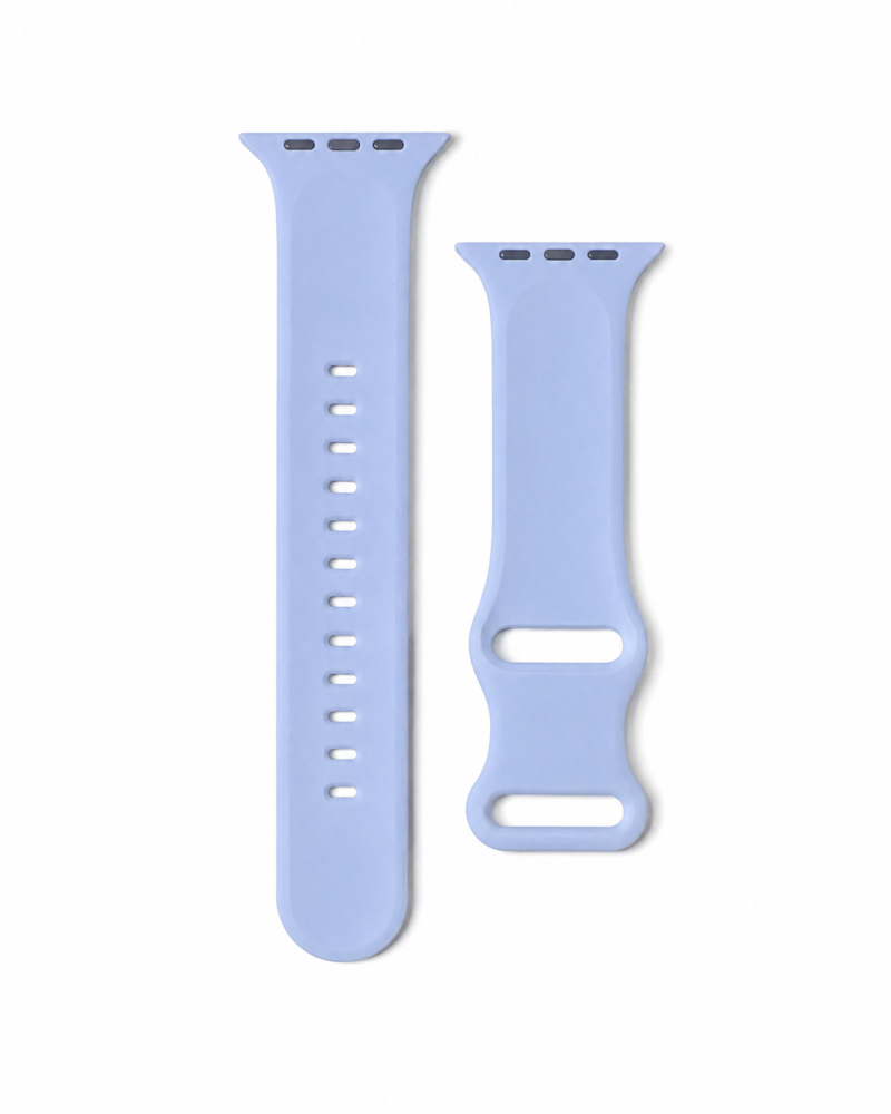 Model wearing FloraFit Sport Band for Apple Watch – Light Blue Apple Watch band