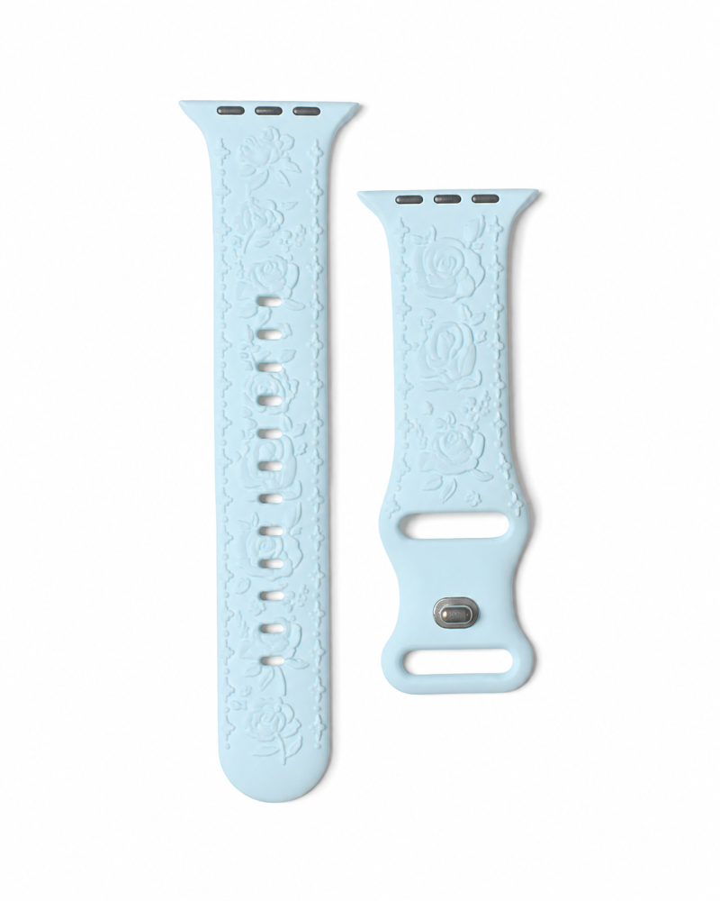 Model wearing FloraFit Sport Band for Apple Watch – Light Green Apple Watch band