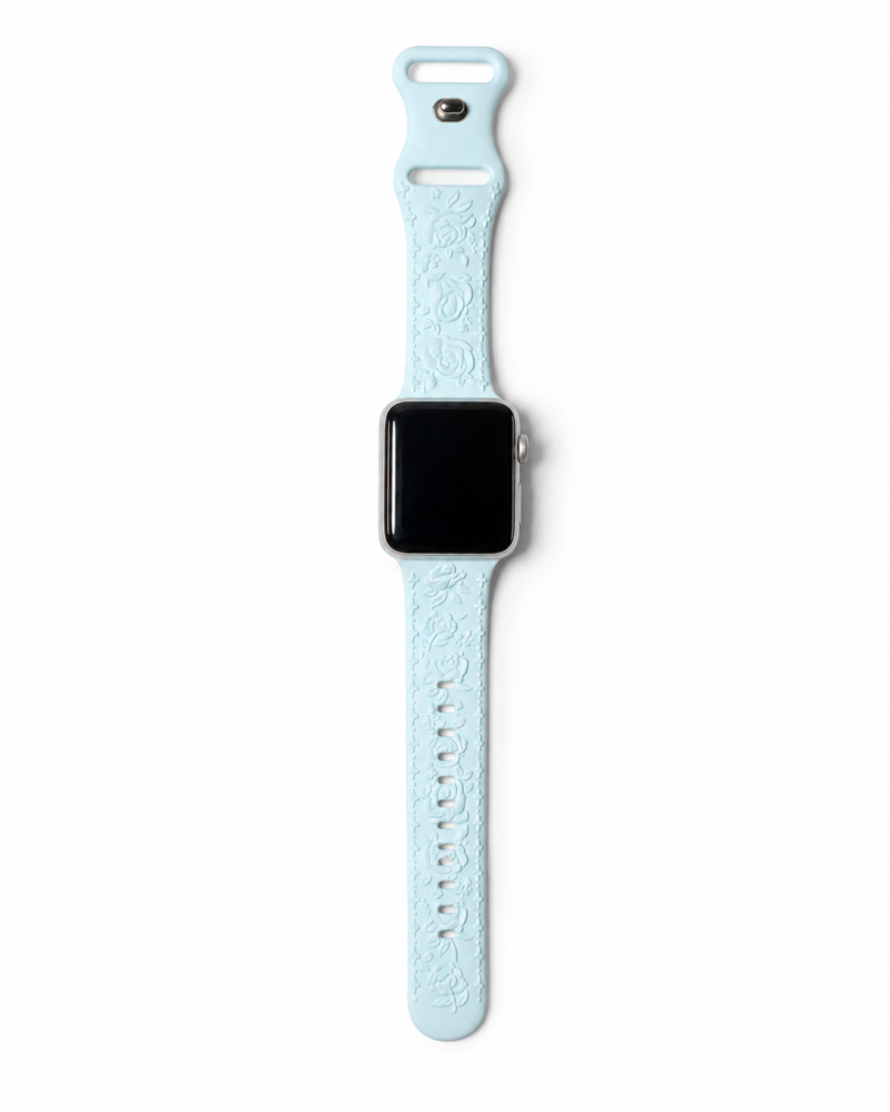 Model wearing FloraFit Sport Band for Apple Watch – Light Green Apple Watch band