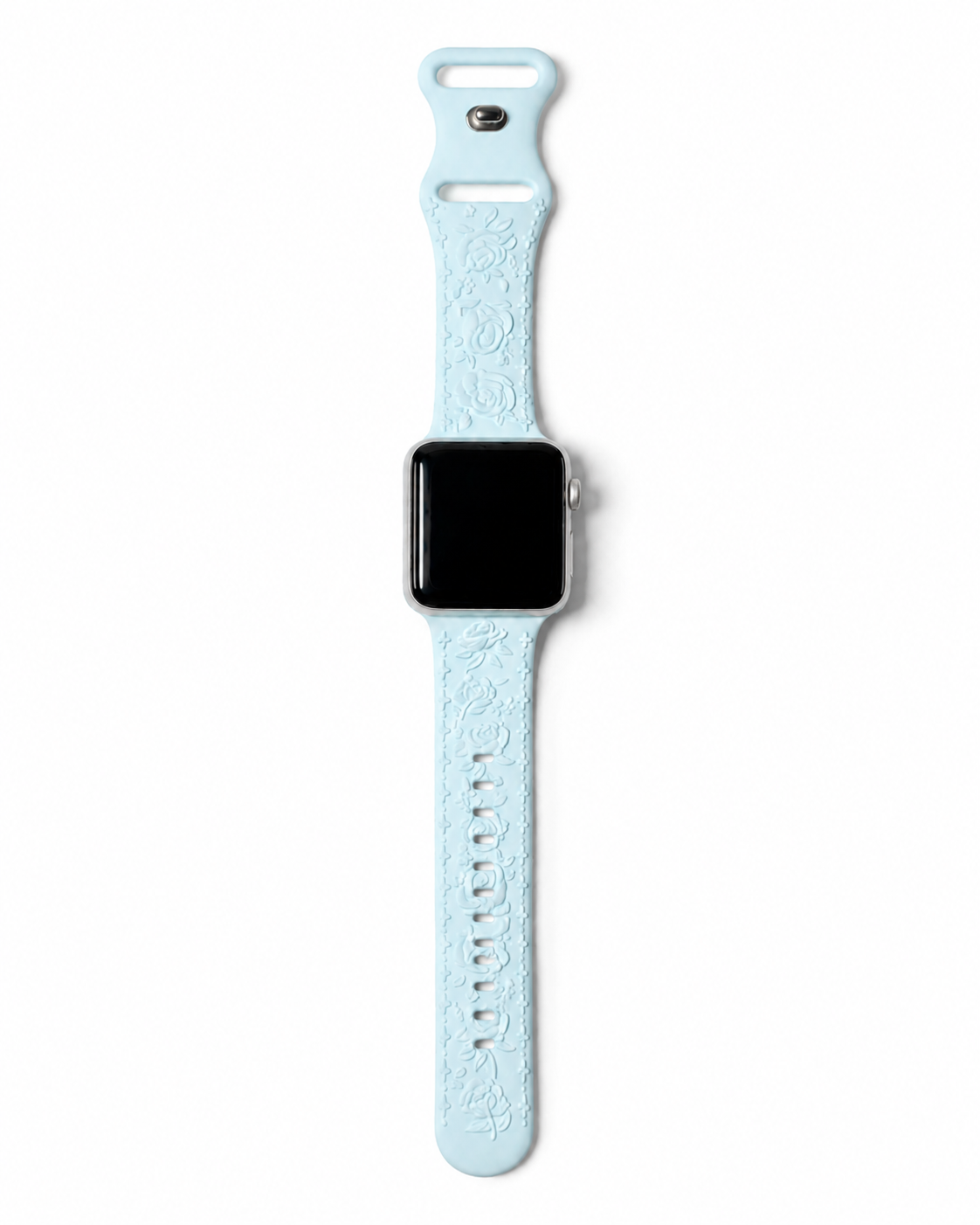 Model wearing FloraFit Sport Band for Apple Watch – Light Green Apple Watch band