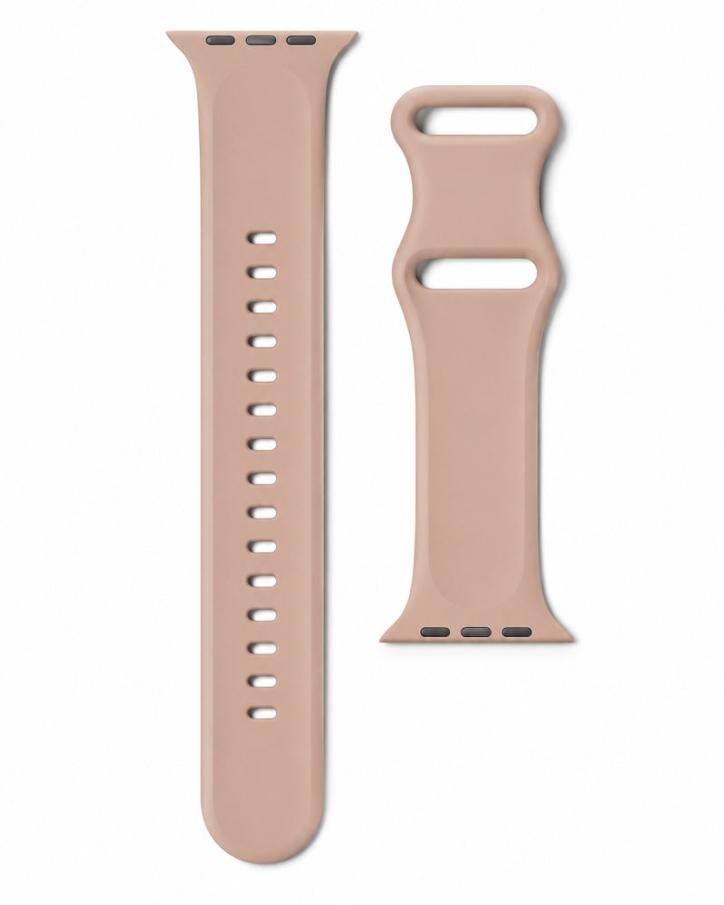 Model wearing FloraFit Sport Band for Apple Watch – Milk Tea Apple Watch band