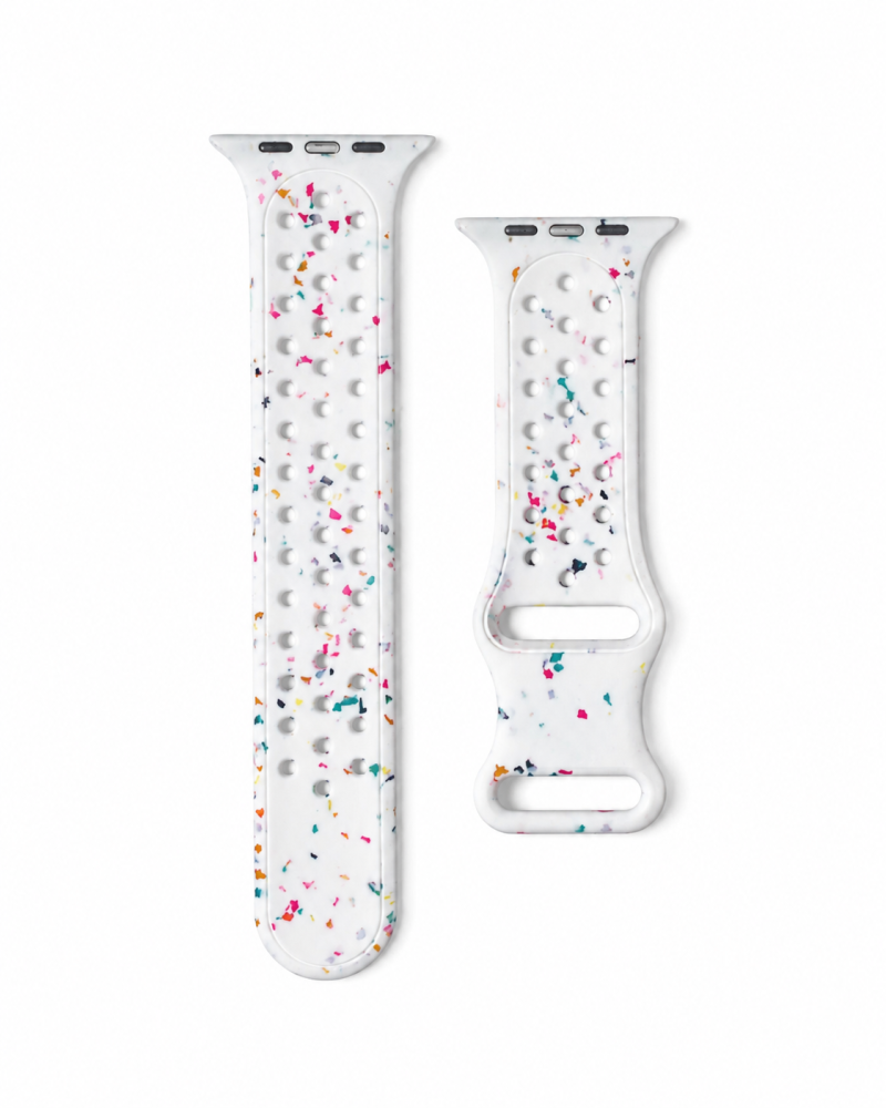 Model wearing Jelly Sport Band for Apple Watch – White Apple Watch band