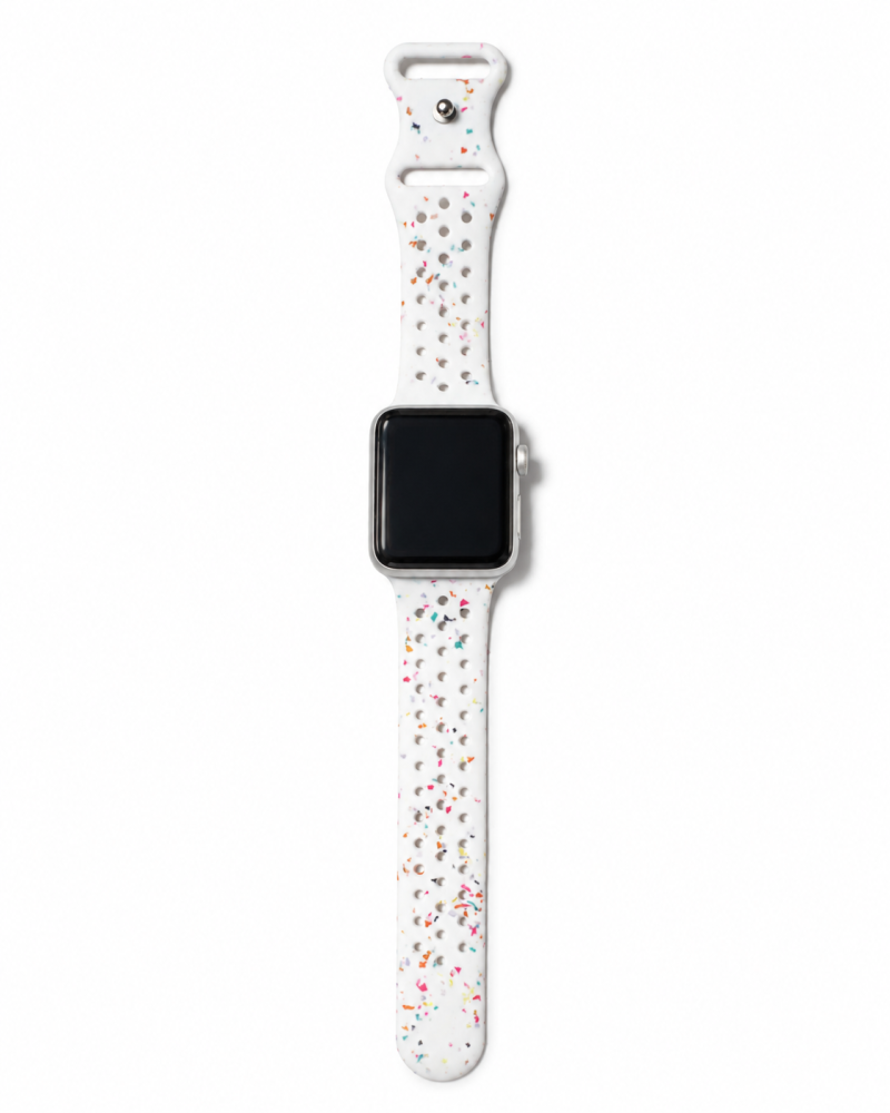 Model wearing Jelly Sport Band for Apple Watch – White Apple Watch band