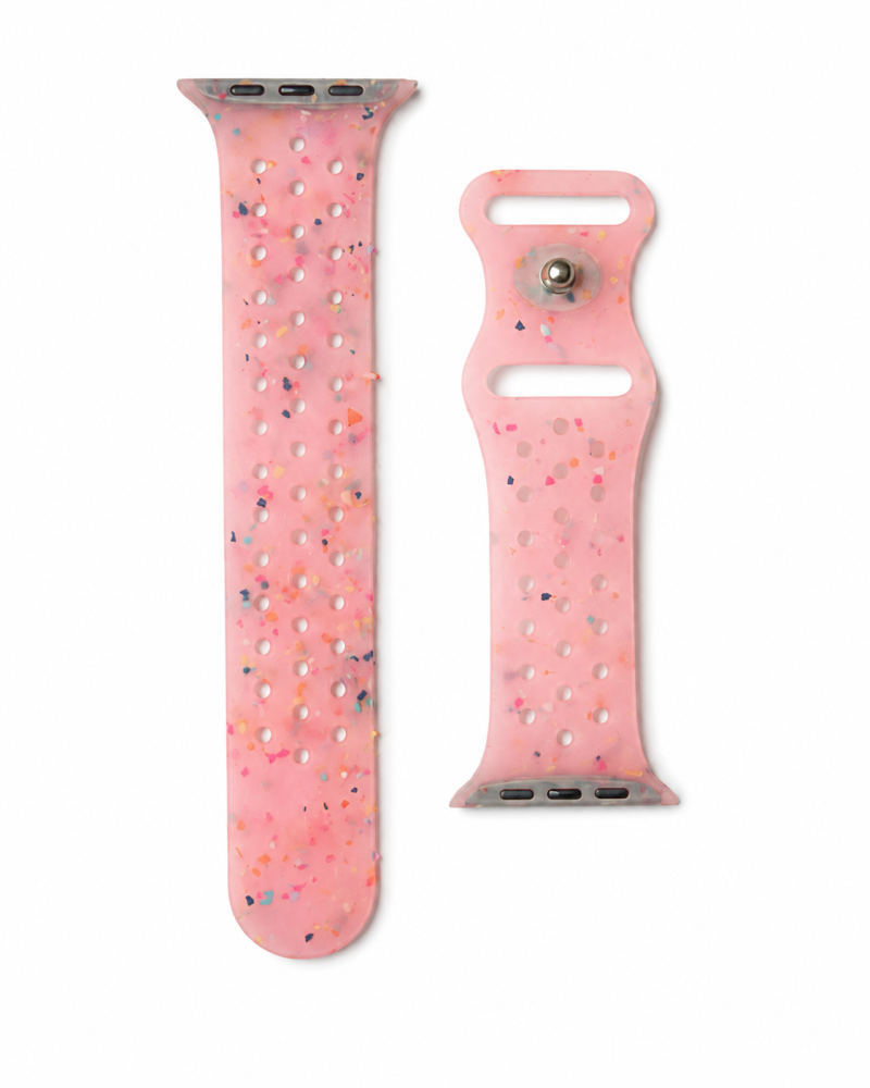 Model wearing Jelly Sport Band for Apple Watch – Pink Apple Watch band