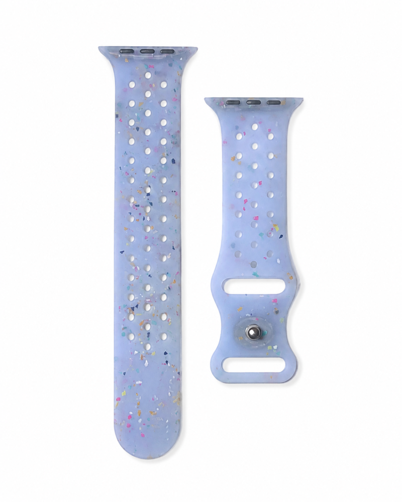 Model wearing Jelly Sport Band for Apple Watch – Sky Blue Apple Watch band