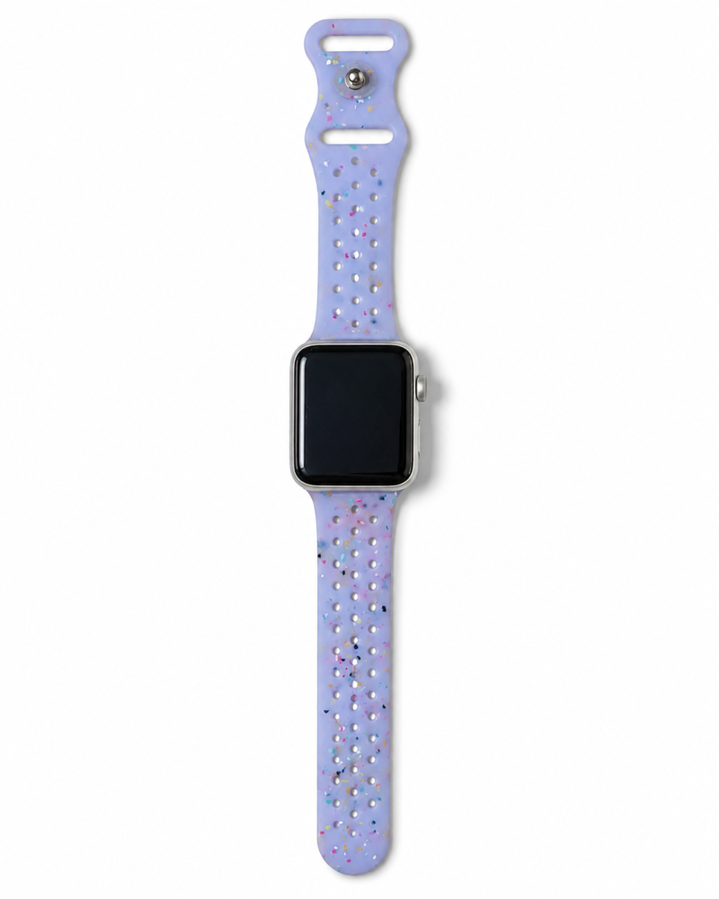 Model wearing Jelly Sport Band for Apple Watch – Sky Blue Apple Watch band