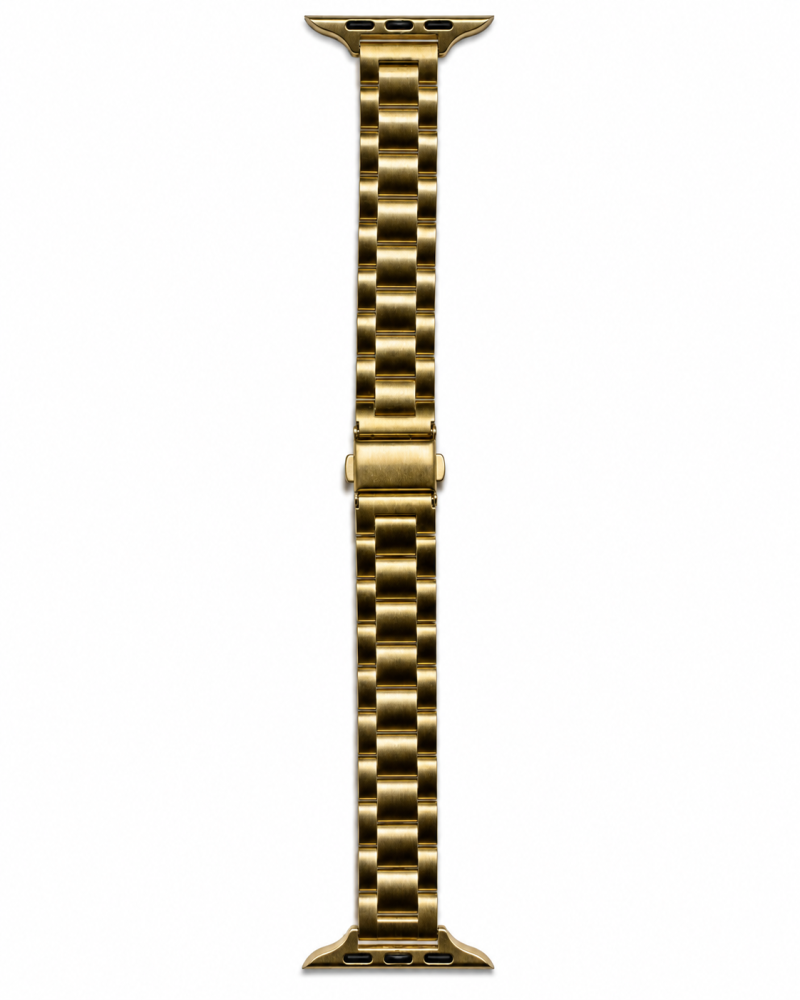 Model wearing Madison Steel Band for Apple Watch – Vintage Rose Gold Apple Watch band
