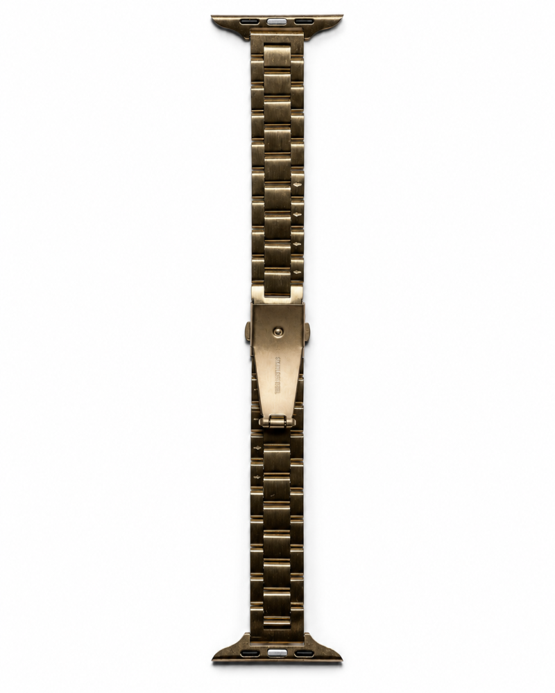 Model wearing Madison Steel Band for Apple Watch – Vintage Rose Gold Apple Watch band