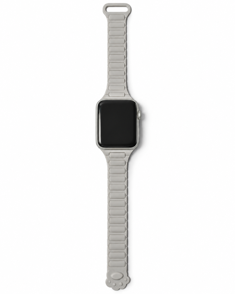Model wearing Paw Print Magnetic Band for Apple Watch – Starlight Apple Watch band