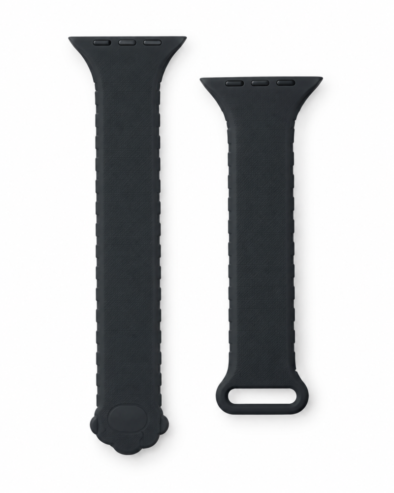 Model wearing Paw Print Magnetic Band for Apple Watch – Black Apple Watch band