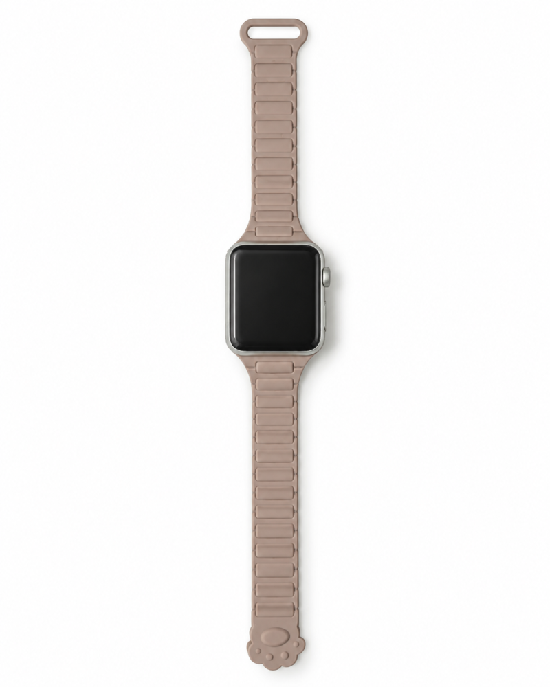Model wearing Paw Print Magnetic Band for Apple Watch – Milk Tea Apple Watch band