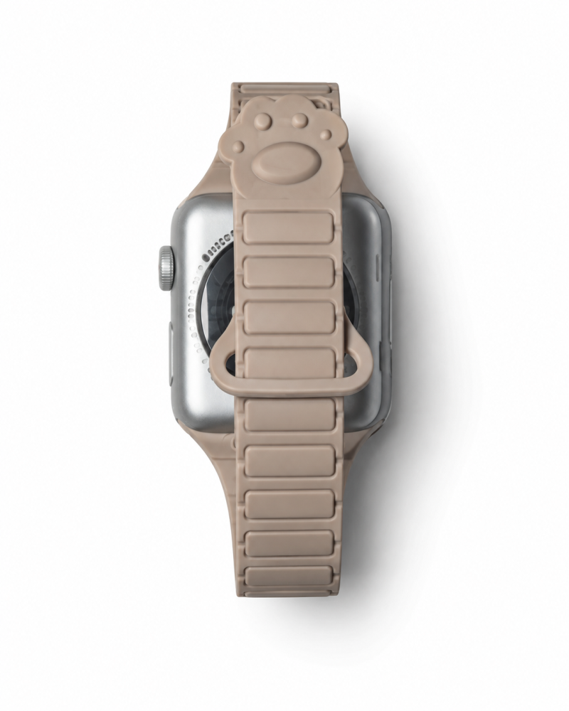 Model wearing Paw Print Magnetic Band for Apple Watch – Milk Tea Apple Watch band