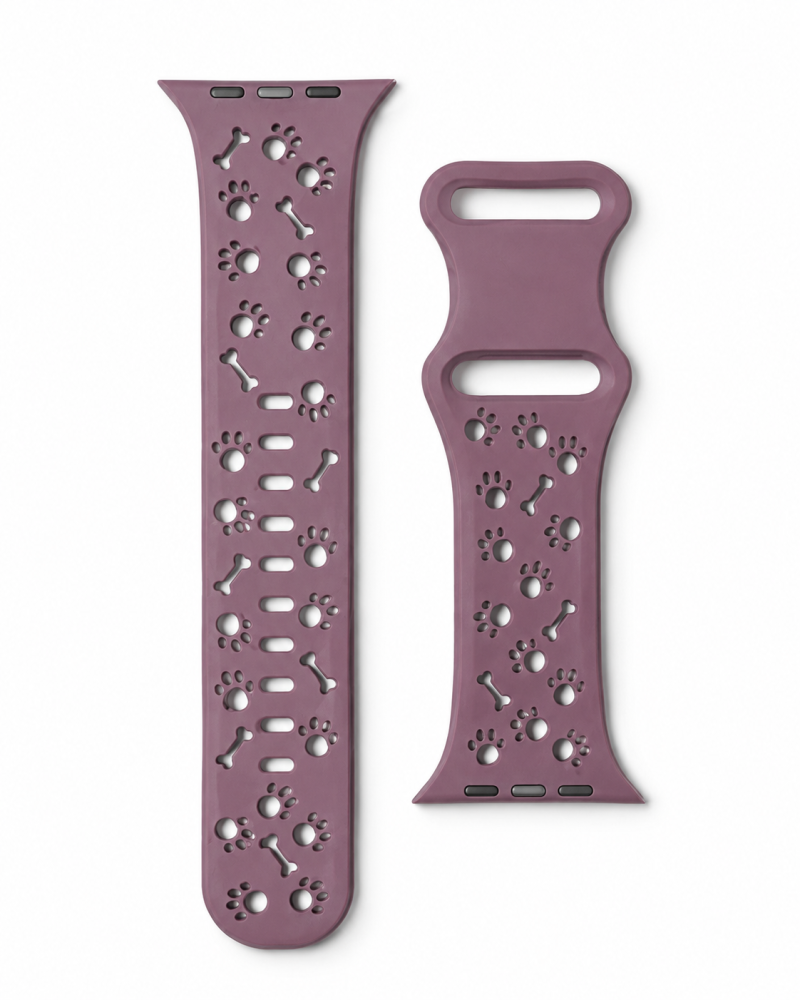 Model wearing Pooch Perfect Sport Band for Apple Watch – Smoky Purple Apple Watch band