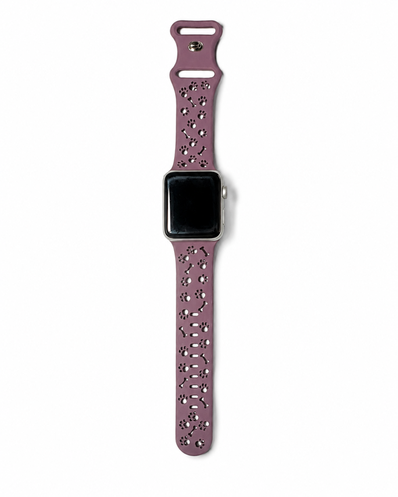Model wearing Pooch Perfect Sport Band for Apple Watch – Smoky Purple Apple Watch band