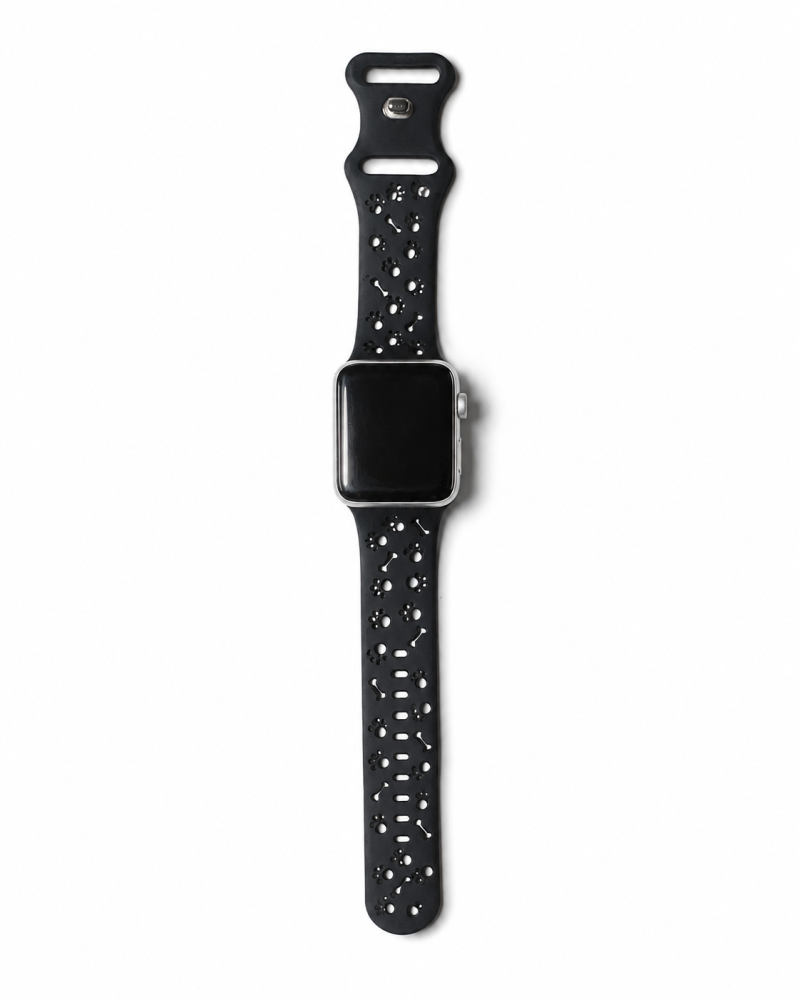 Model wearing Pooch Perfect Sport Band for Apple Watch – Black Apple Watch band