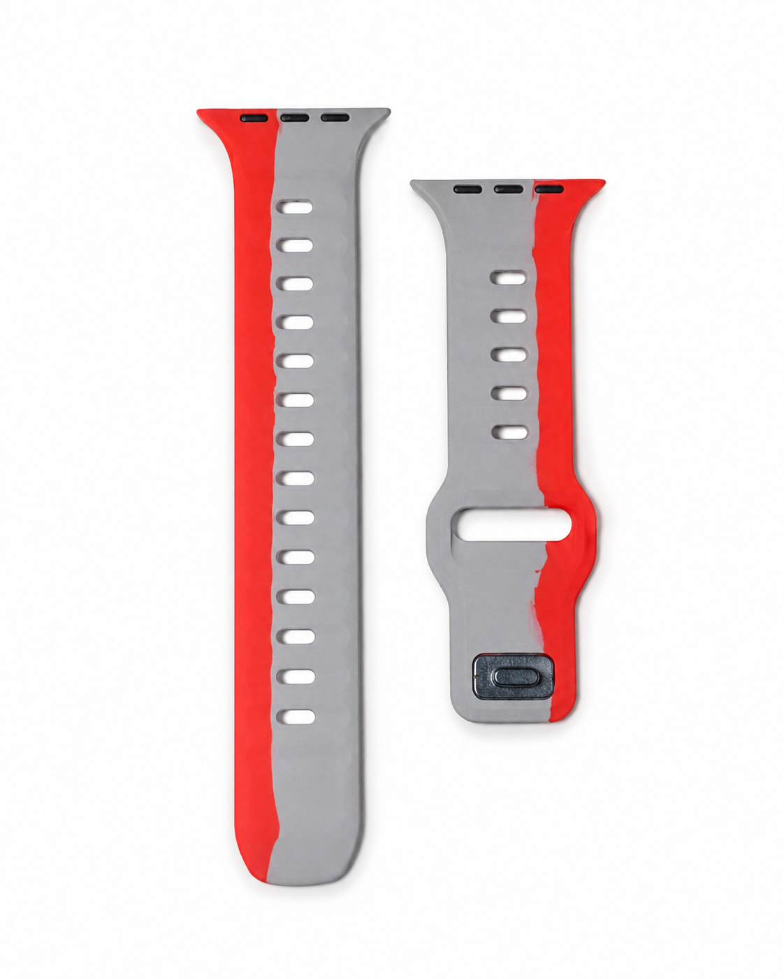 Model wearing Sport Strap Raw for Apple Watch – Orange Light Gray Apple Watch band