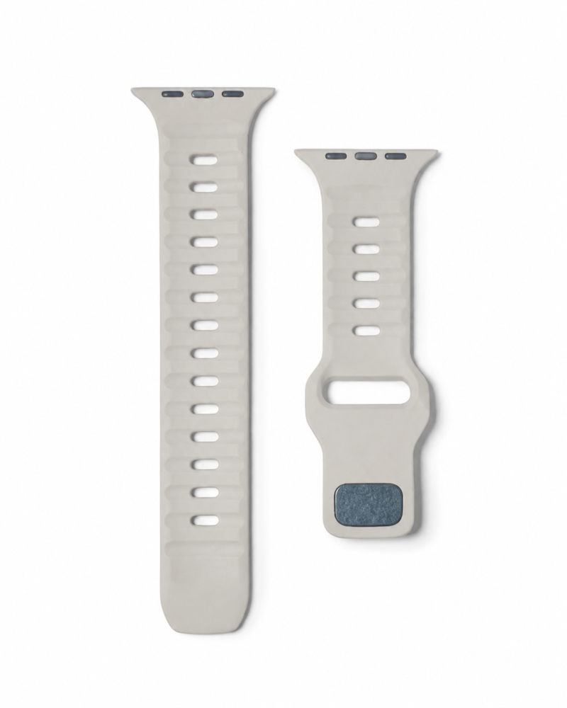 Model wearing Sport Strap Raw for Apple Watch – Starlight Apple Watch band